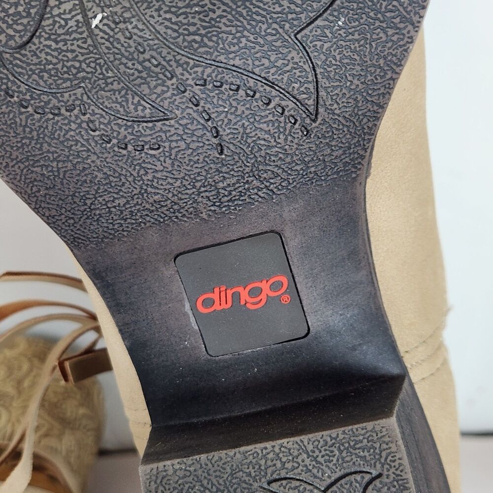 DINGO Brown Suede Booties Women's‎ Size 8.5 southwest ankle boots strap western - Picture 9 of 14